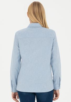 Kadın Açık Mavi Uzun Kollu Gömlek - 50277622026