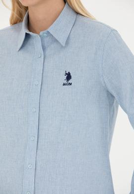 Kadın Açık Mavi Uzun Kollu Gömlek - 50277622026