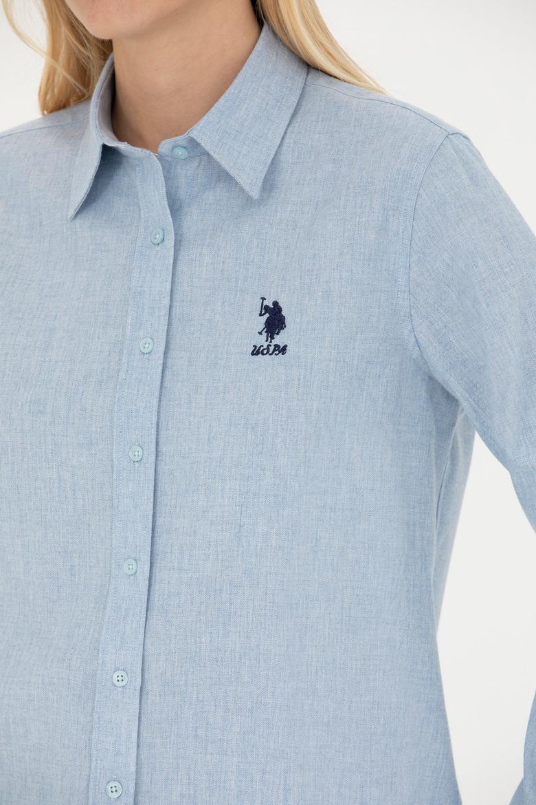 Kadın Açık Mavi Uzun Kollu Gömlek - 50277622026