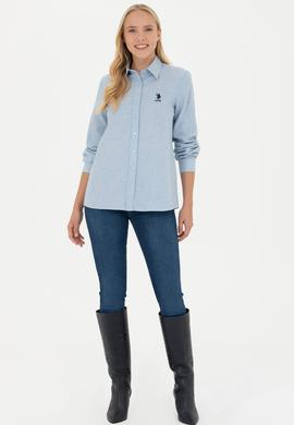 Kadın Açık Mavi Uzun Kollu Gömlek - 50277622026
