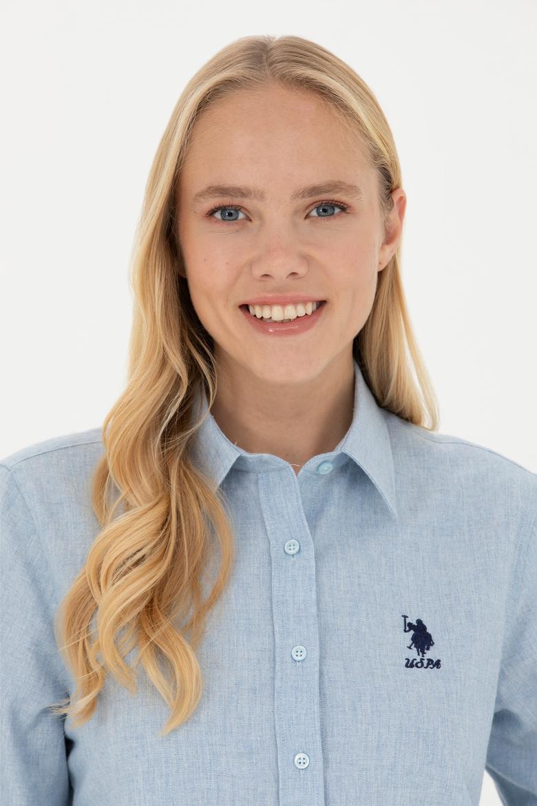 Kadın Açık Mavi Uzun Kollu Gömlek - 50277622026