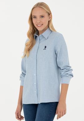 Kadın Açık Mavi Uzun Kollu Gömlek - 50277622026