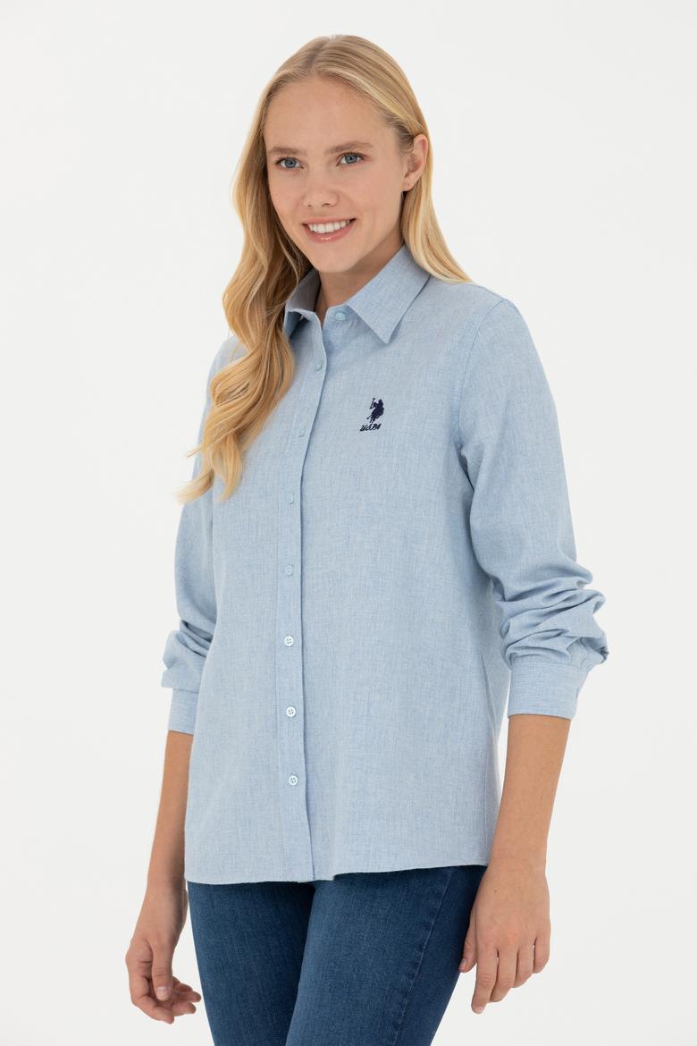 Kadın Açık Mavi Uzun Kollu Gömlek - 50277622026