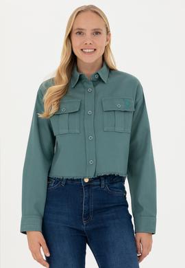 Kadın Mint Uzun Kollu Gömlek - 50271427015