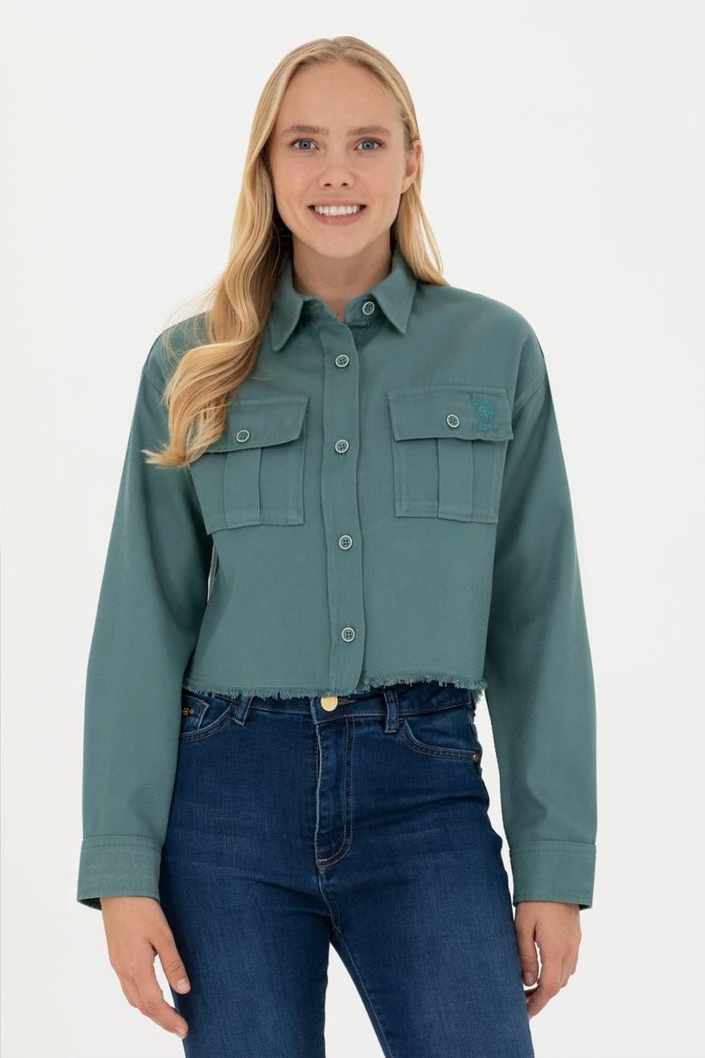 Kadın Mint Uzun Kollu Gömlek - 50271427015