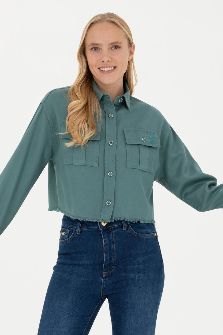 Kadın Mint Uzun Kollu Gömlek