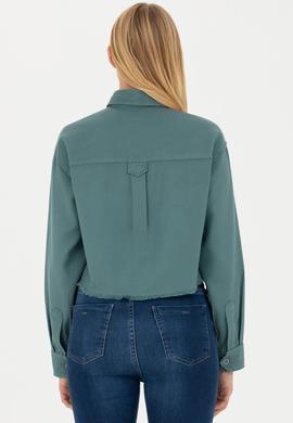 Kadın Mint Uzun Kollu Gömlek - 50271427015