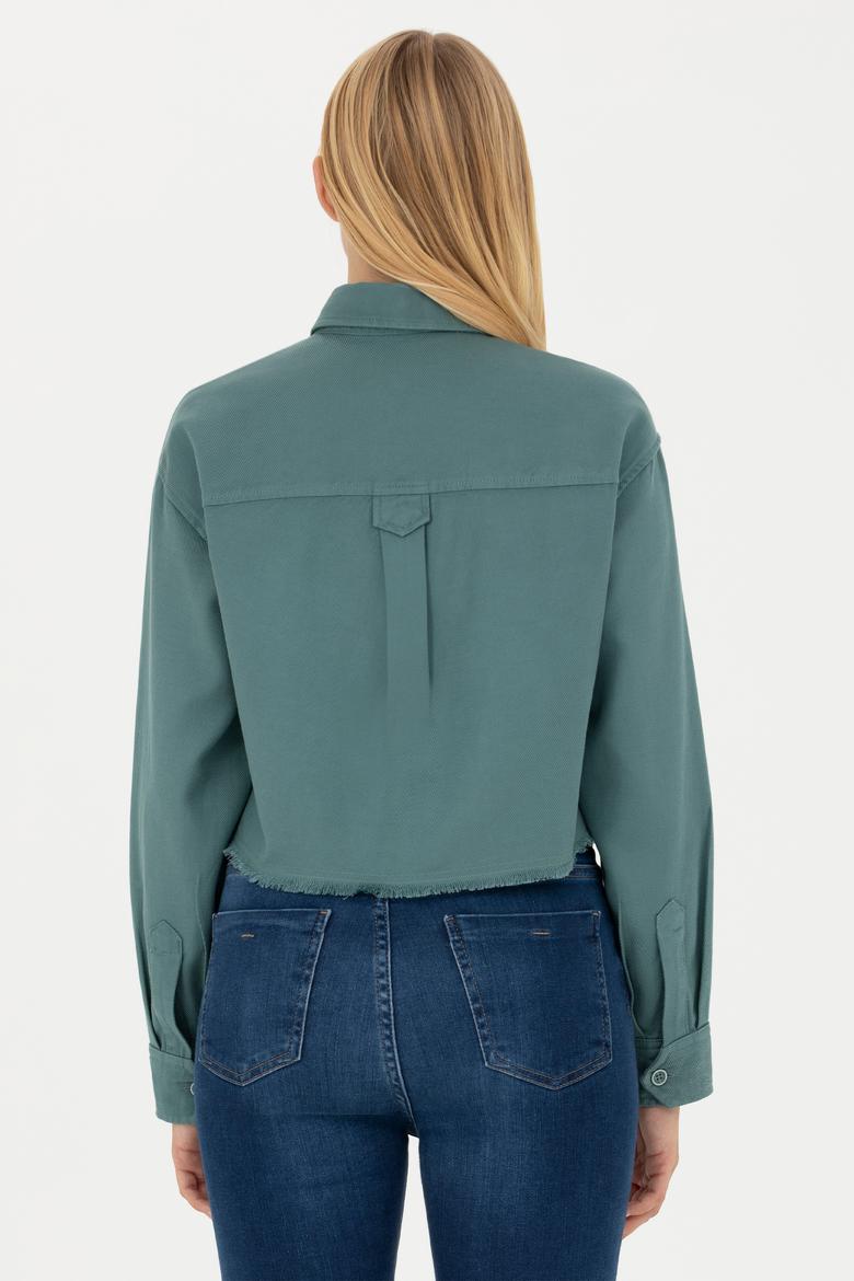 Kadın Mint Uzun Kollu Gömlek - 50271427015