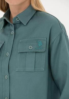 Kadın Mint Uzun Kollu Gömlek - 50271427015