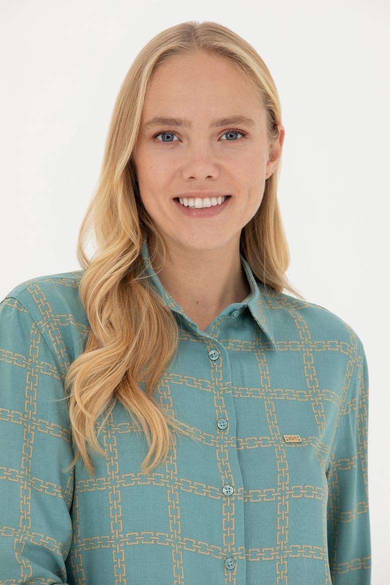 Kadın Mint Uzun Kollu Gömlek - 50272152003