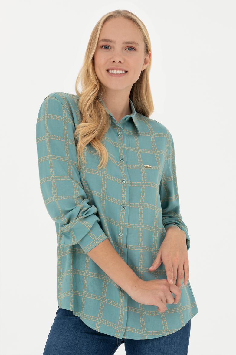 Kadın Mint Uzun Kollu Gömlek - 50272152003