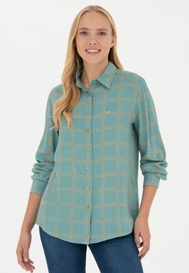Kadın Mint Uzun Kollu Gömlek - 50272152003