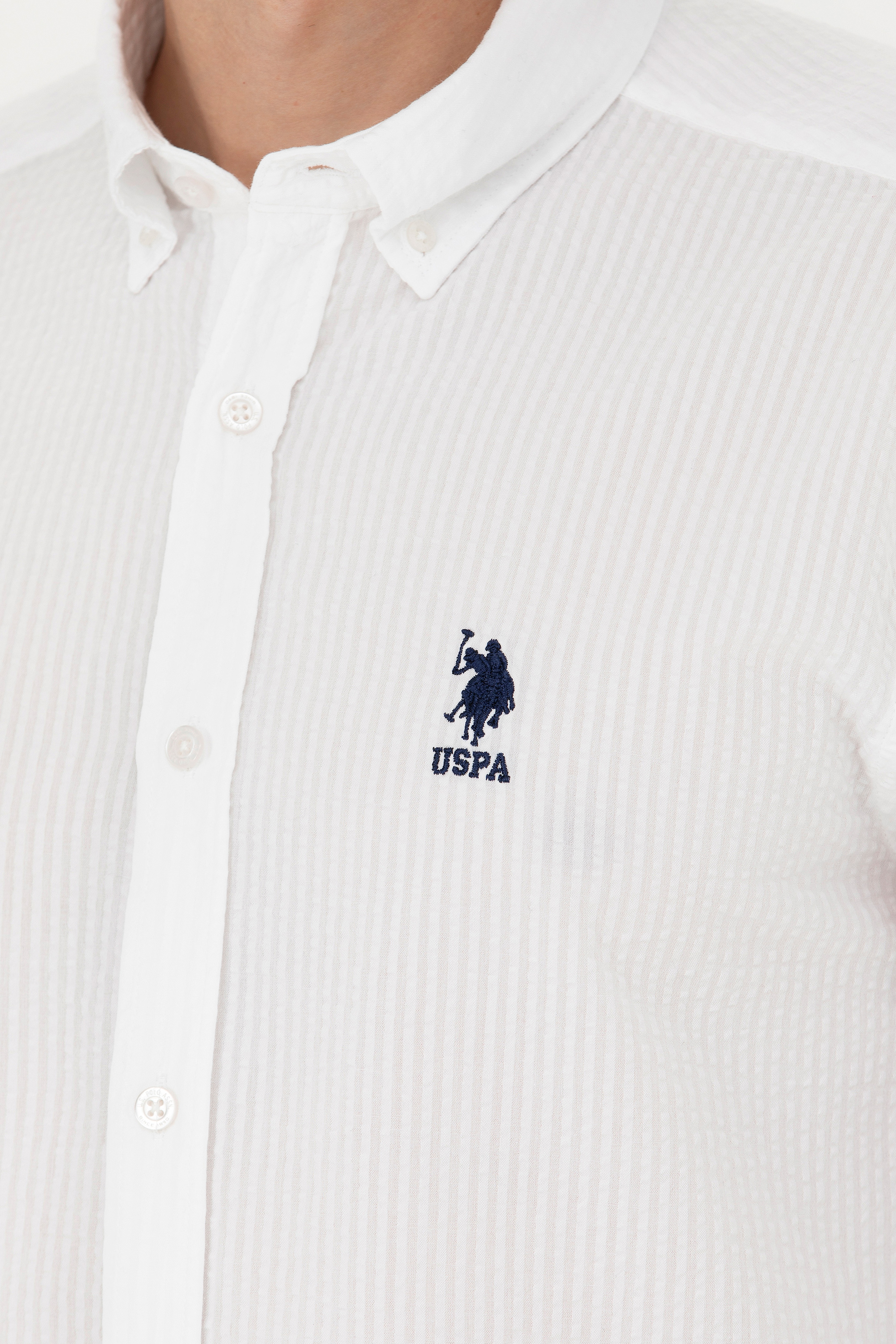 Erkek Beyaz Uzun Kollu Gömlek - Image 7