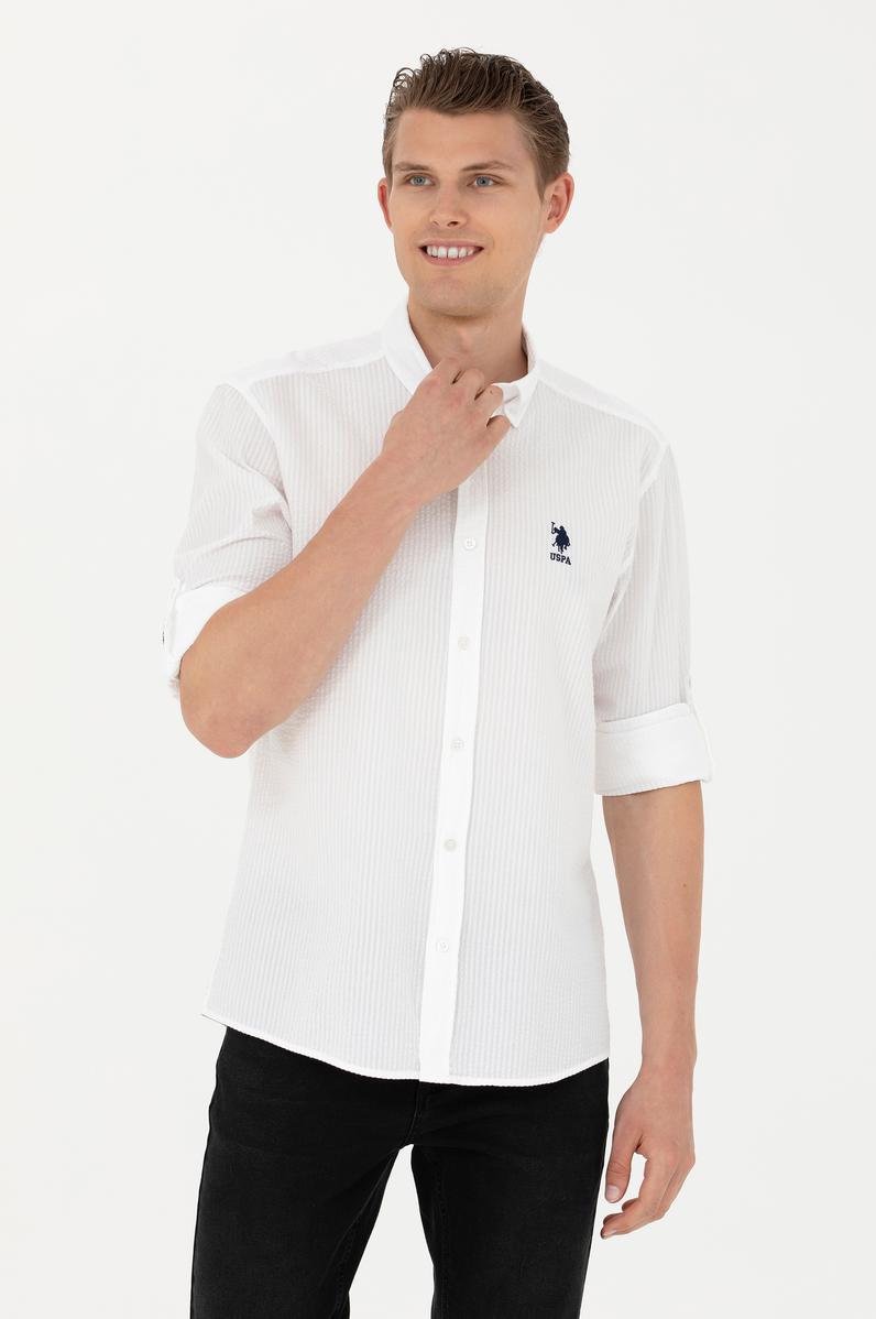 Erkek Beyaz Uzun Kollu Gömlek