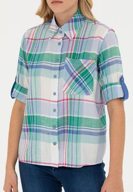 Kadın Mavi Uzun Kollu Gömlek - 50264486001