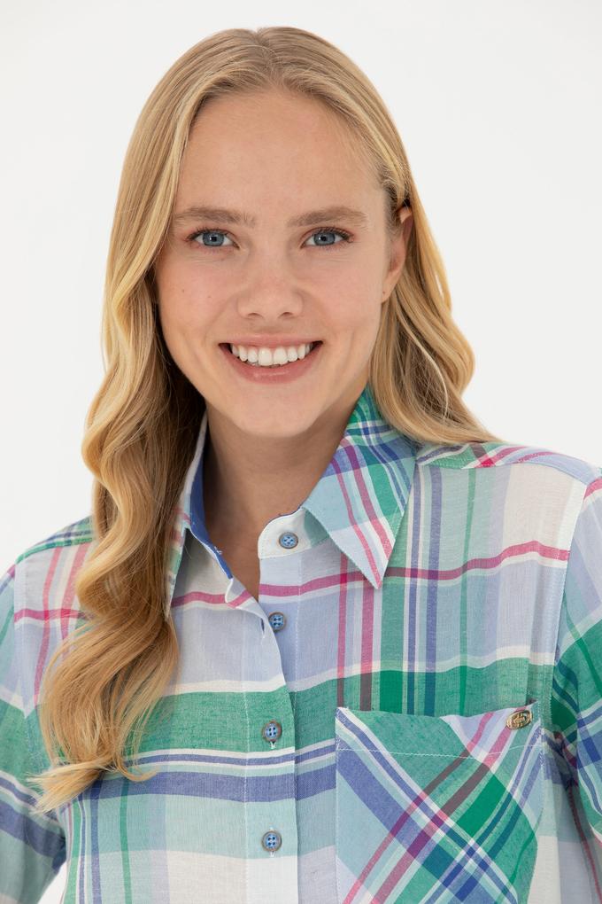 Kadın Mavi Uzun Kollu Gömlek