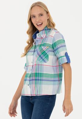 Kadın Mavi Uzun Kollu Gömlek - 50264486002