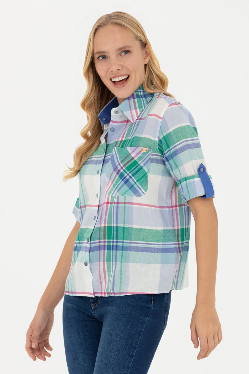 Kadın Mavi Uzun Kollu Gömlek