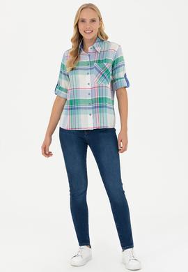 Kadın Mavi Uzun Kollu Gömlek - 50264486001