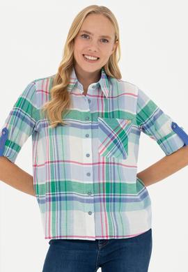 Kadın Mavi Uzun Kollu Gömlek - 50264486001