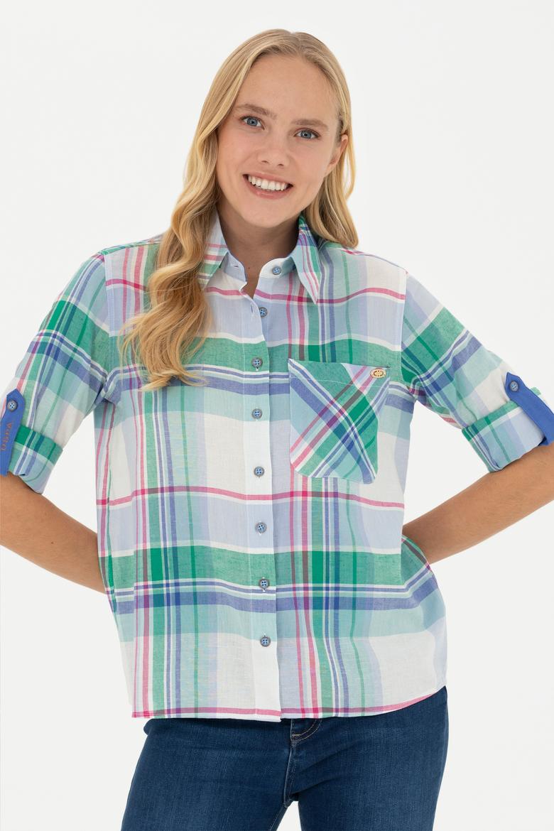 Kadın Mavi Uzun Kollu Gömlek - 50264486001