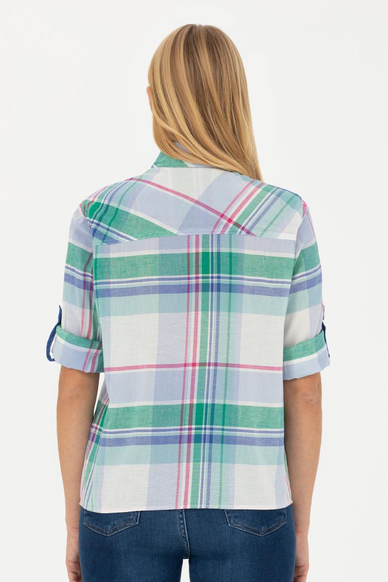 Kadın Mavi Uzun Kollu Gömlek - 50264486001