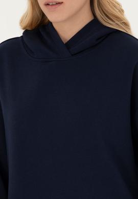 Kadın Lacivert Kapüşonlu Sweatshirt - 50271639020