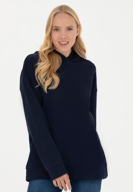 Kadın Lacivert Kapüşonlu Sweatshirt - 50271639020
