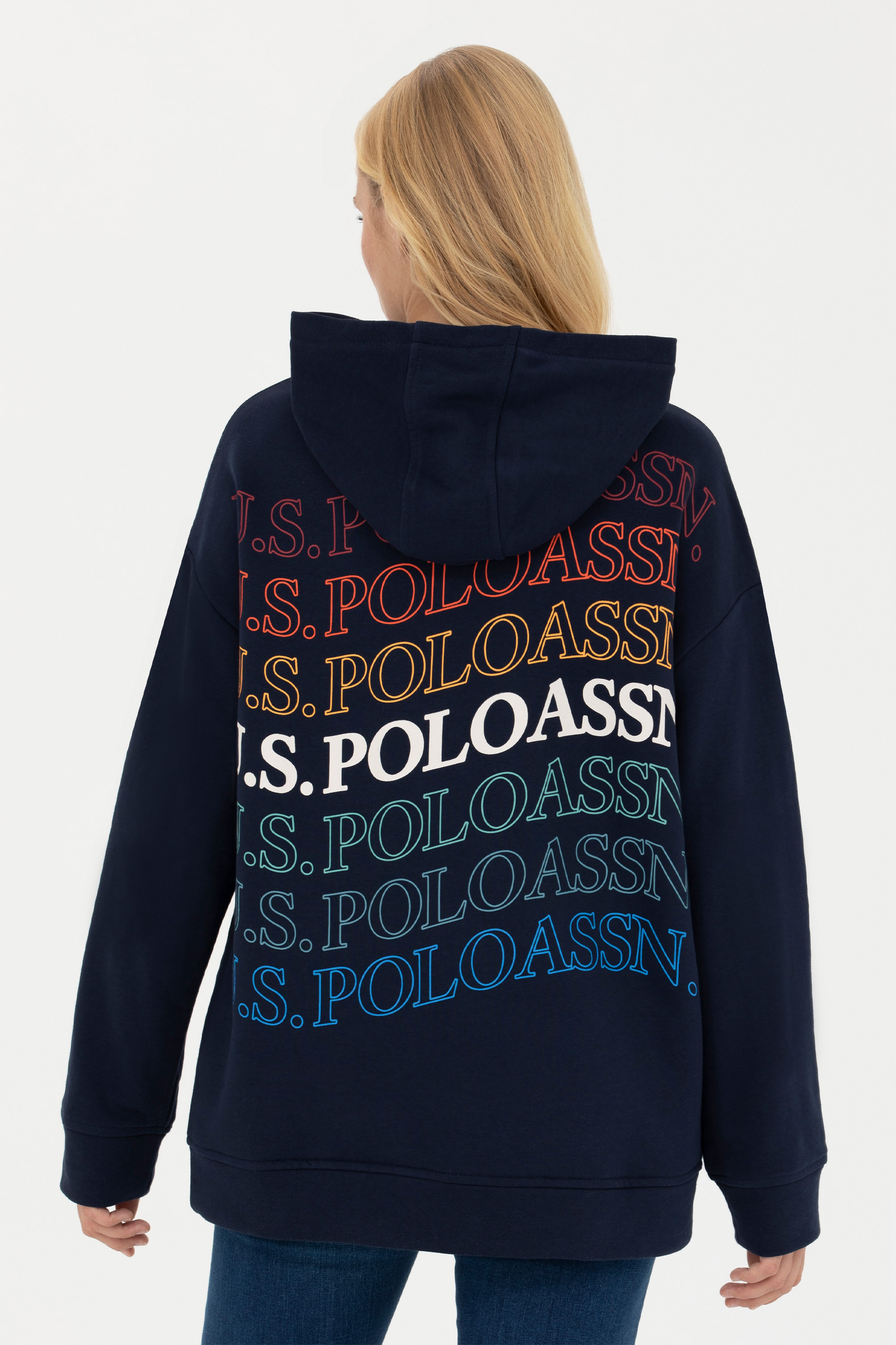 Kadın Lacivert Kapüşonlu Sweatshirt - Image 5
