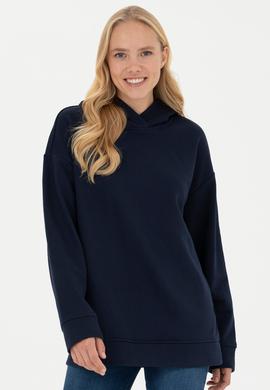 Kadın Lacivert Kapüşonlu Sweatshirt - 50271639020