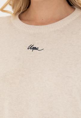 Kadın Krem Melanj Bisiklet Yaka Kazak - 50277263011