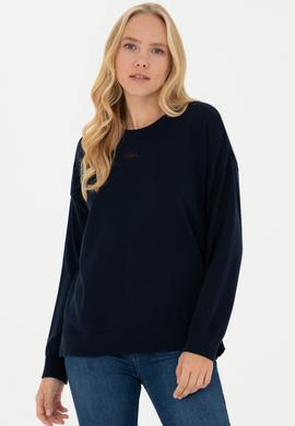 Kadın Lacivert Bisiklet Yaka Kazak - 50277263001