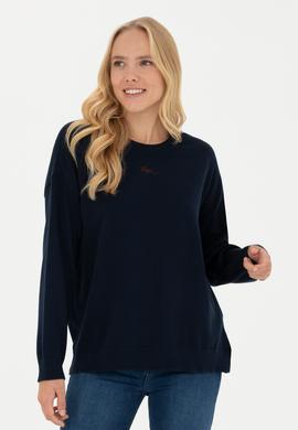 Kadın Lacivert Bisiklet Yaka Kazak - 50277263001