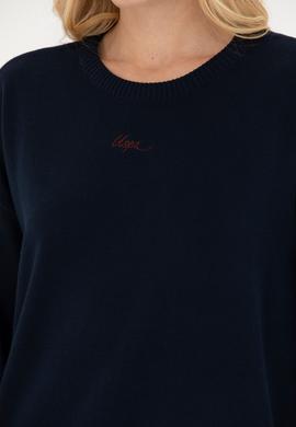 Kadın Lacivert Bisiklet Yaka Kazak - 50277263001