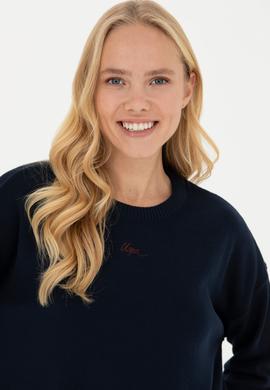 Kadın Lacivert Bisiklet Yaka Kazak - 50277263001