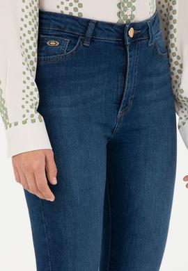 Kadın Koyu Mavi Skinny High Waist Fit Jean Pantolon - 50279989003