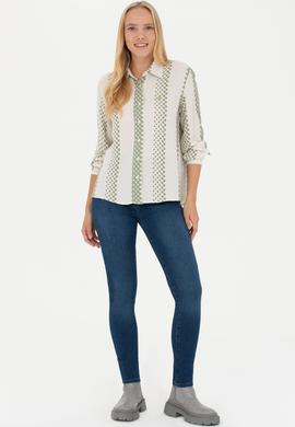 Kadın Koyu Mavi Skinny High Waist Fit Jean Pantolon - 50279989003