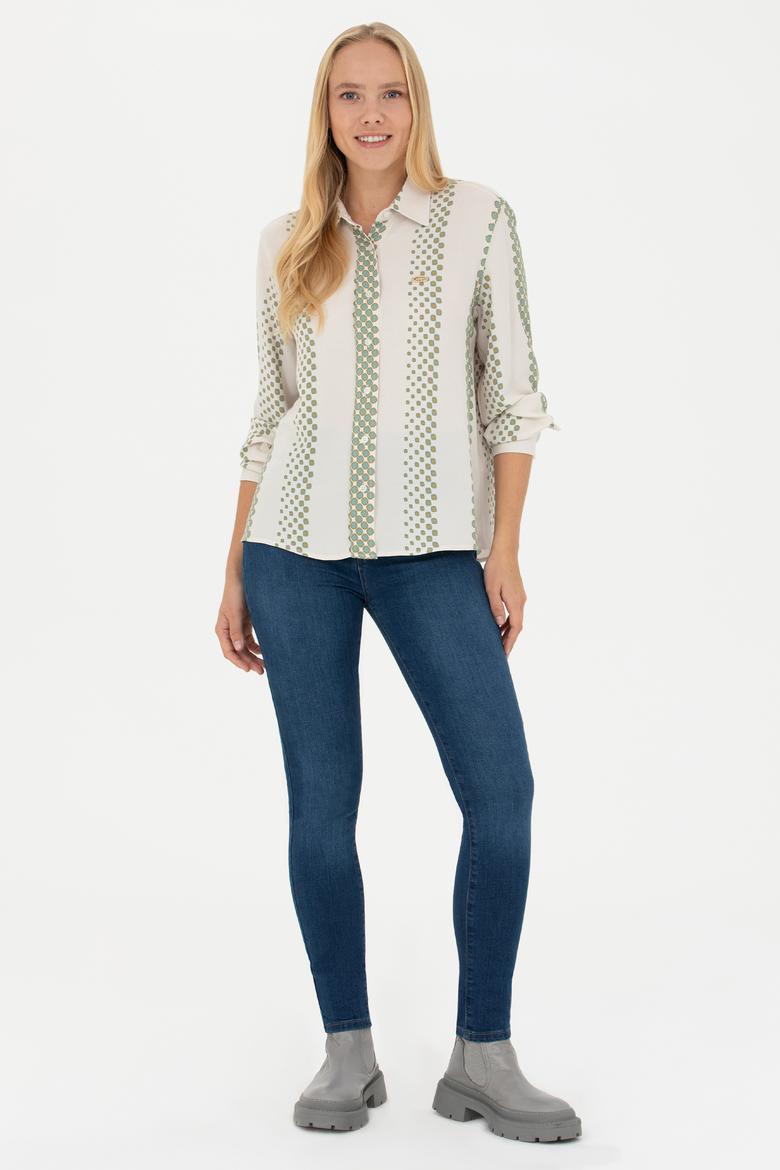 Kadın Koyu Mavi Skinny High Waist Fit Jean Pantolon