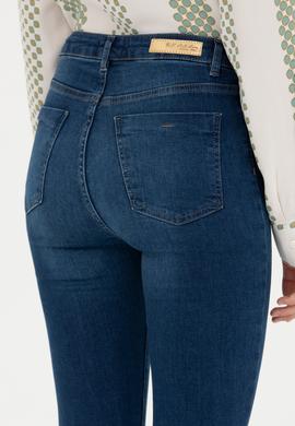 Kadın Koyu Mavi Skinny High Waist Fit Jean Pantolon - 50279989003