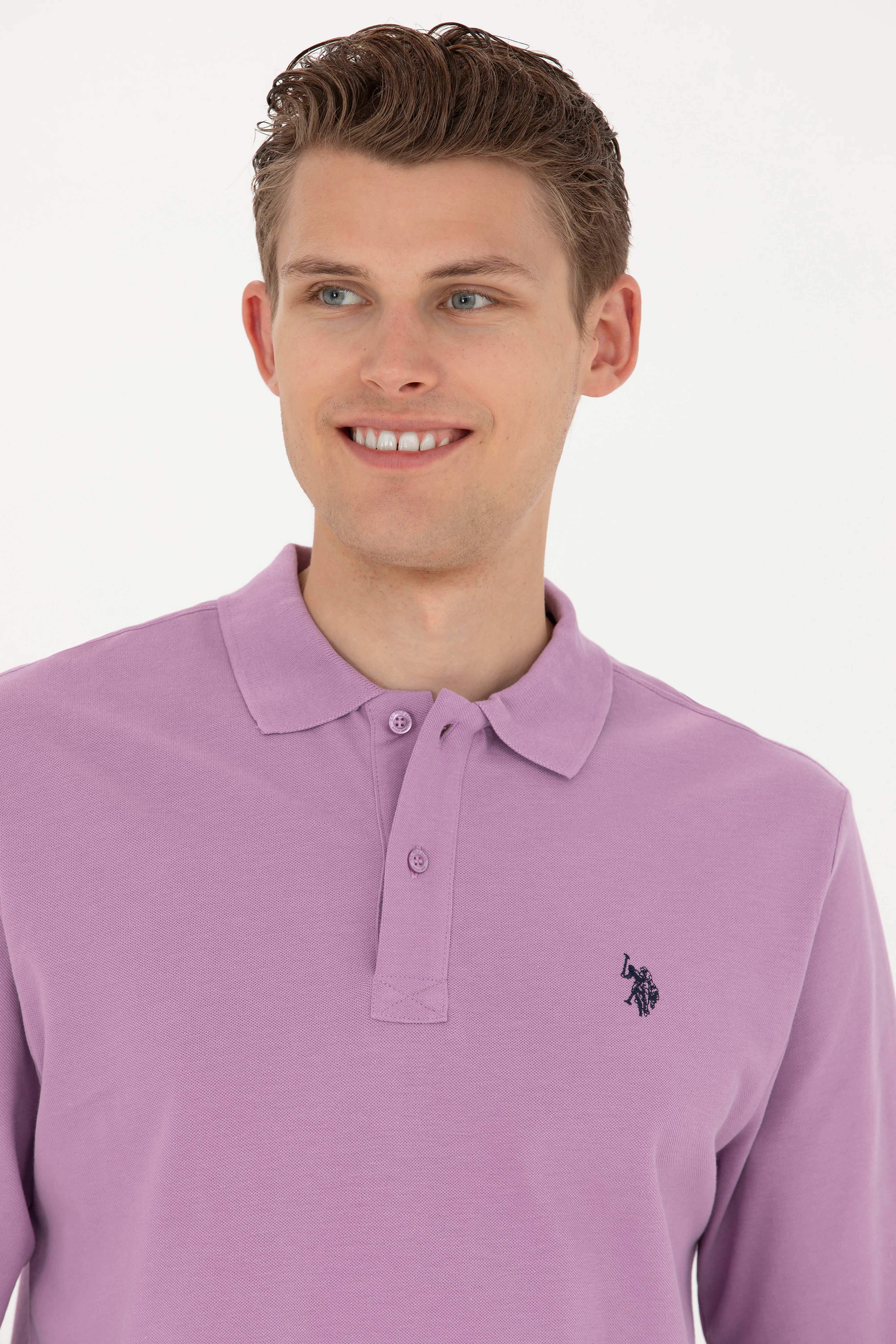 Erkek Lila Basic Sweatshirt - Image 2