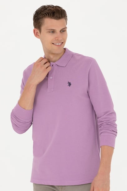 Erkek Lila Basic Sweatshirt