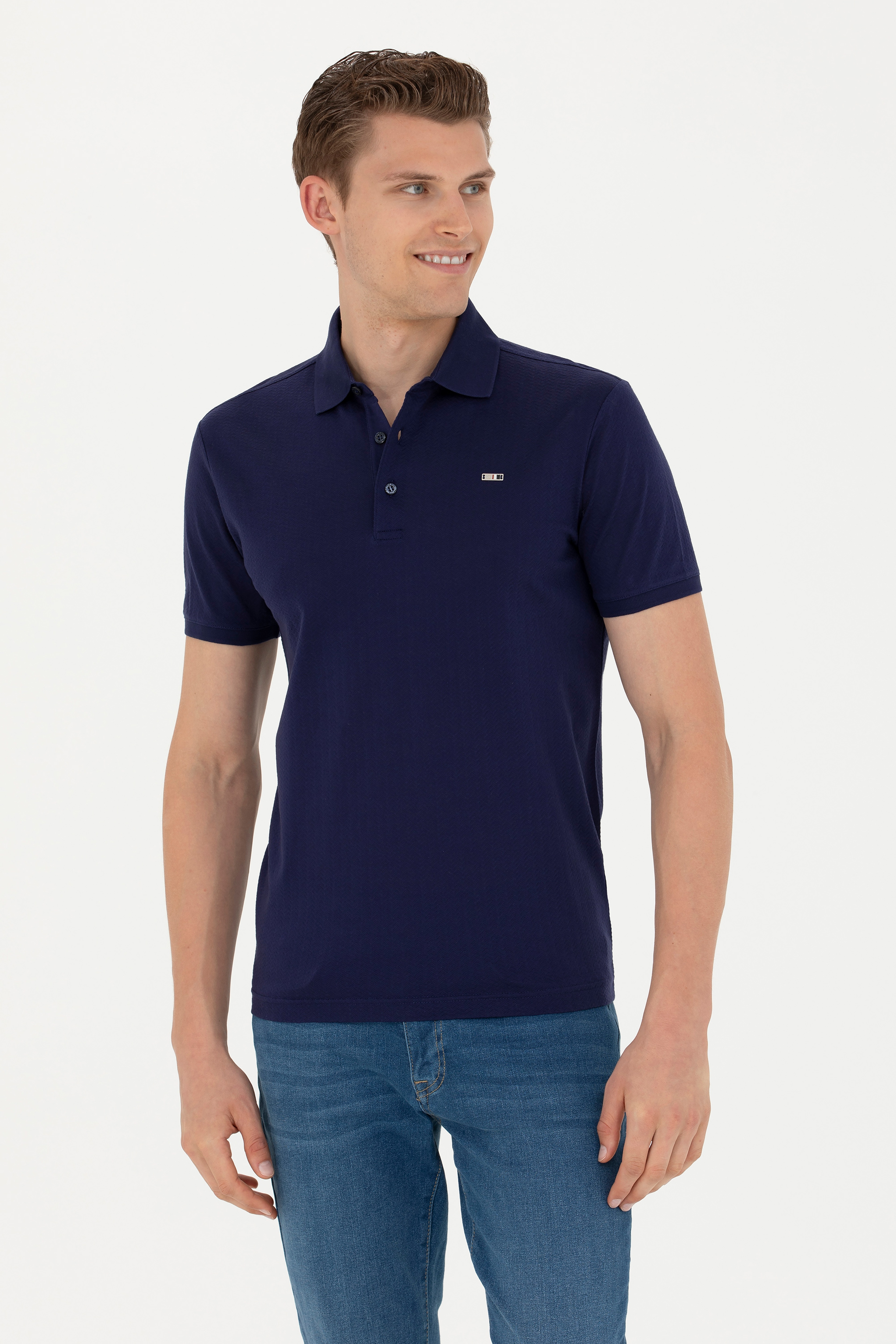Erkek Lacivert Polo Yaka Tişört