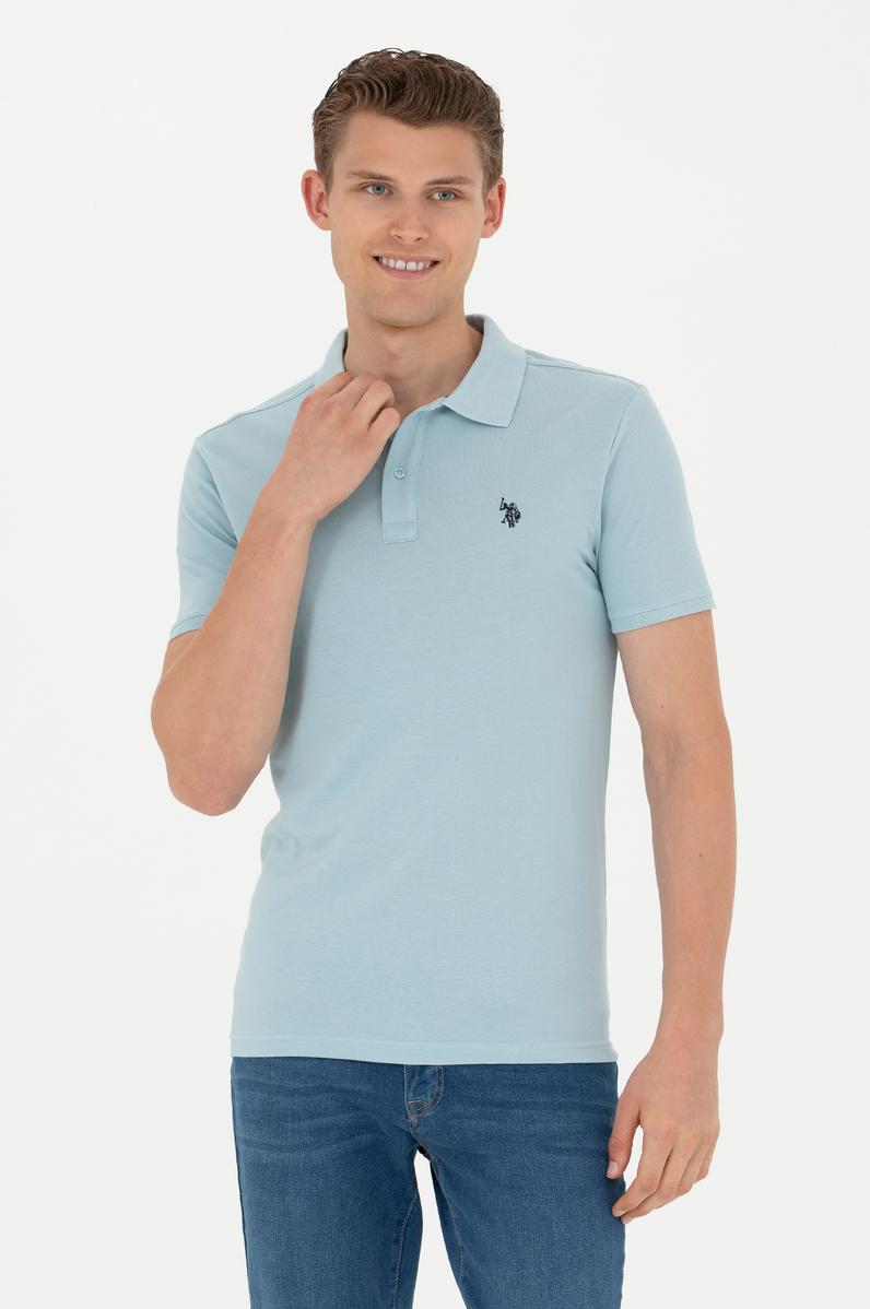 Erkek Açık İndigo Basic Tişört