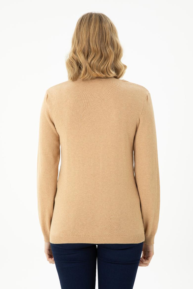 Kadın Kum Melanj Basic Kazak - 50269017044