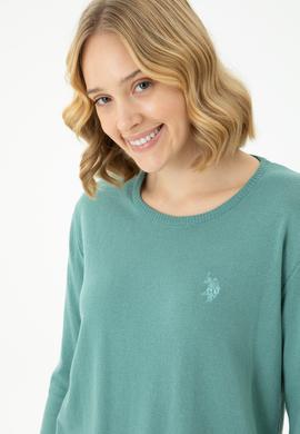 Kadın Mint Bisiklet Yaka Basic Kazak - 50269015051