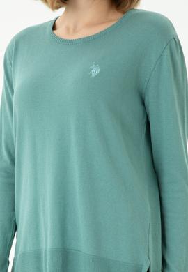 Kadın Mint Bisiklet Yaka Basic Kazak - 50269015051