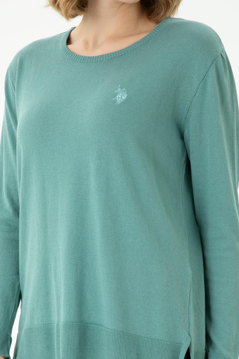 Kadın Mint Bisiklet Yaka Basic Kazak - 50269015051