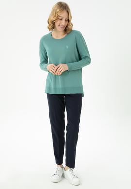 Kadın Mint Bisiklet Yaka Basic Kazak - 50269015051