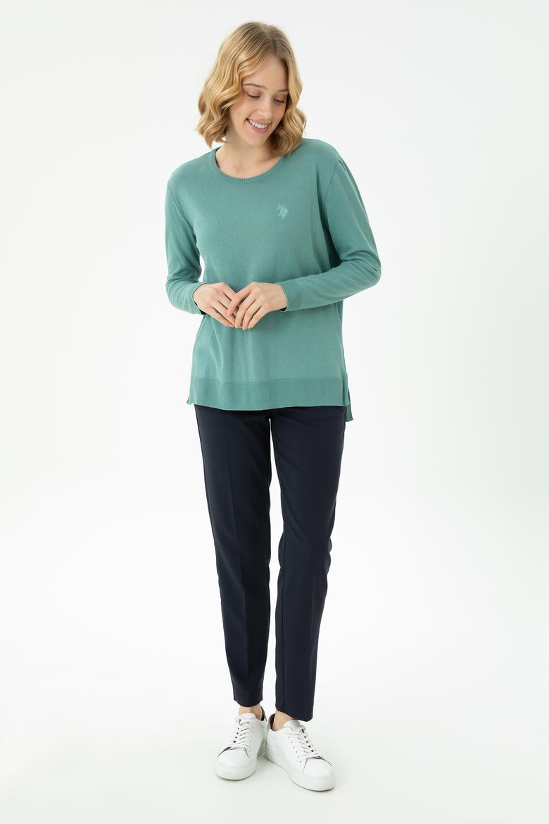 Kadın Mint Bisiklet Yaka Basic Kazak - 50269015051