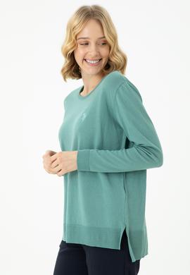 Kadın Mint Bisiklet Yaka Basic Kazak - 50269015051